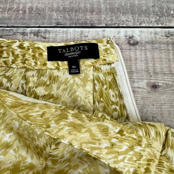 Talbots Skirt Womens Size 6p Petite Pleated A-Line Below Knee Length Cotton - Picture 3 of 9